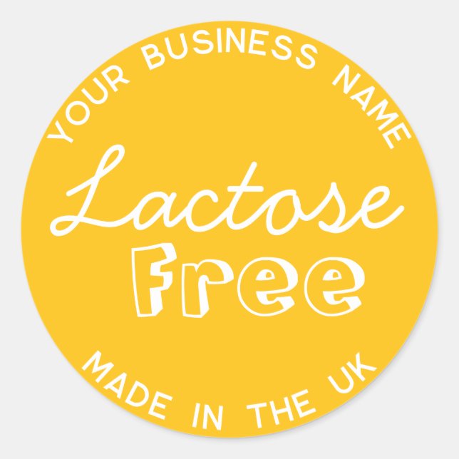 Lactose Free Lactose Allergy Packaging Label (Front)