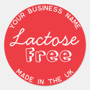 Lactose Free Lactose Allergy Packaging Label