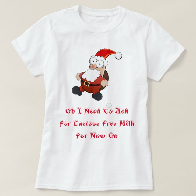 Lactose Free Milk Santa T-Shirt (Design Front)