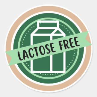 Lactose Free, No Dairy, Lactose Intolerant Classic Round Sticker