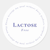Lactose-Free Request Sticker, White - Navy