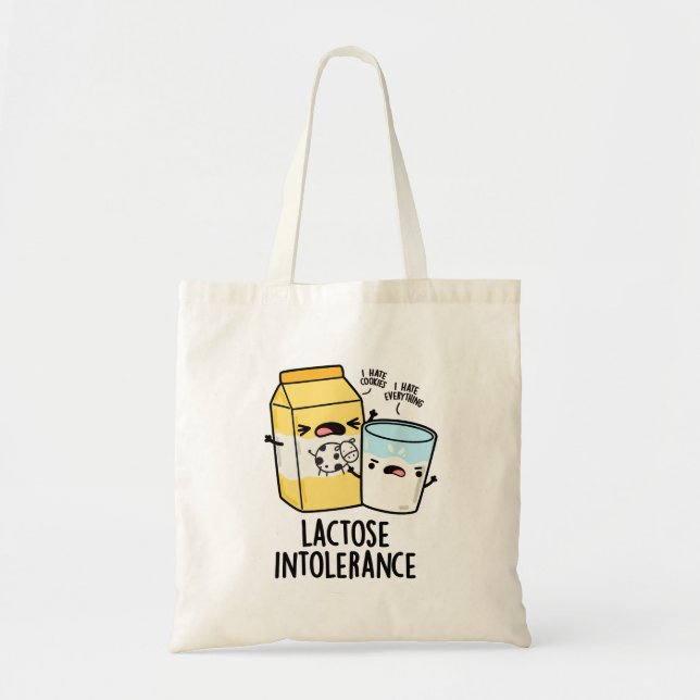 Lactose Intolerance Funny Milk Pun  Tote Bag (Front)