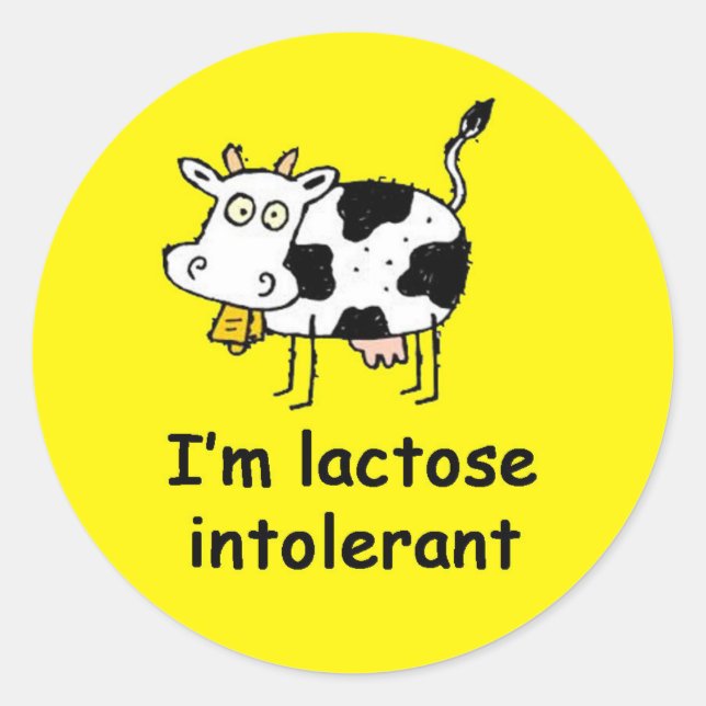 Lactose Intolerant Allergy Alert Classic Round Sticker (Front)