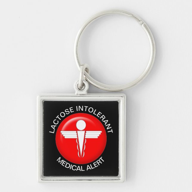 Lactose intolerant medical alert key ring (Front)