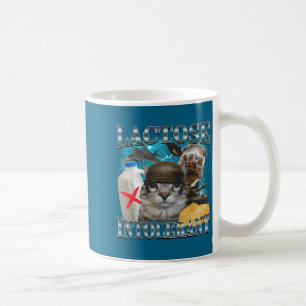 Lactose Intolerant Silly Cat Meme Funny Saying Cat Coffee Mug