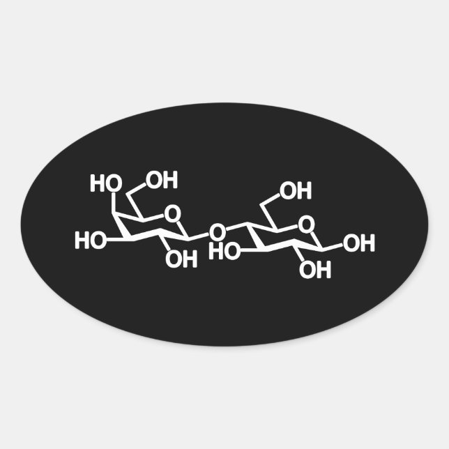 Lactose Milk Structure Oval Sticker (Front)