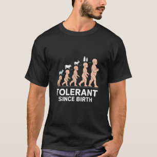 Lactose Tolerant Evolution Humour Dairy Funny Grap T-Shirt