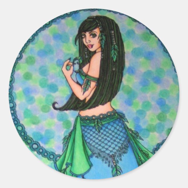 Lacy Belly Dancer Classic Round Sticker (Front)