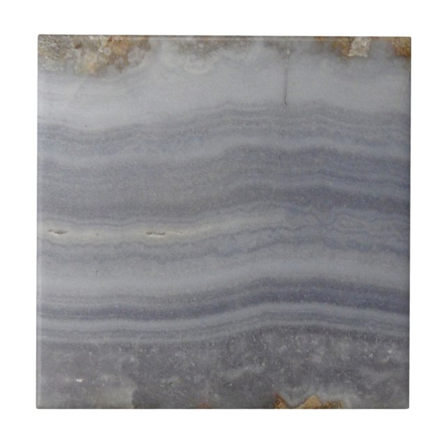Lacy Blue Agate Natural Cabochon Ceramic Tile (Front)