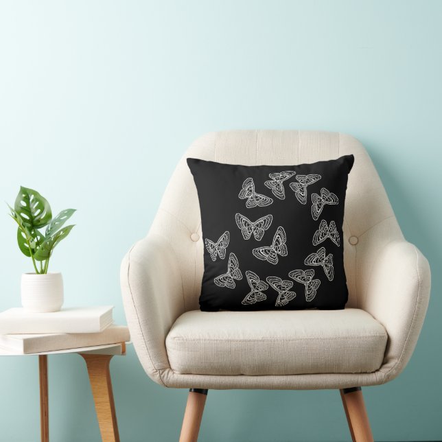 Lacy Butterflies Throw Pillow (Chair)