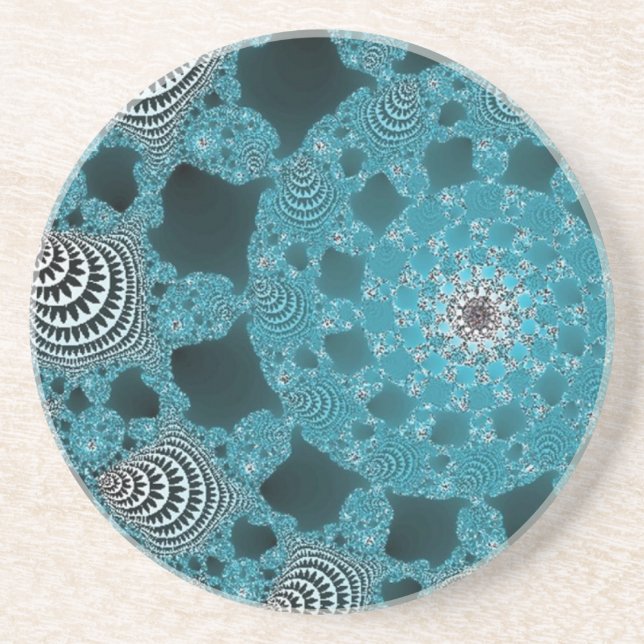 Lacy Doily in Blue Coaster (Front)