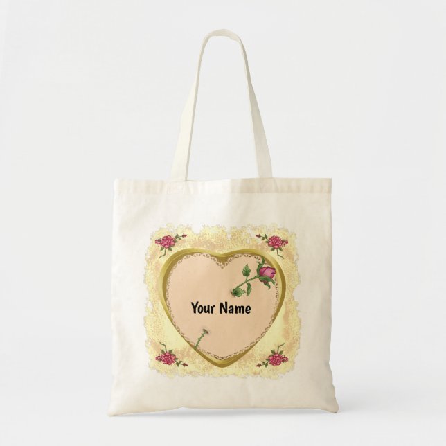 Lacy Heart Rose  tote bags (Front)
