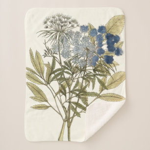 Lacy Leaves - Flowers and Greenery Sherpa Blanket