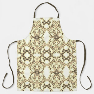 Lacy Look of Flowers Golden Sepia Apron
