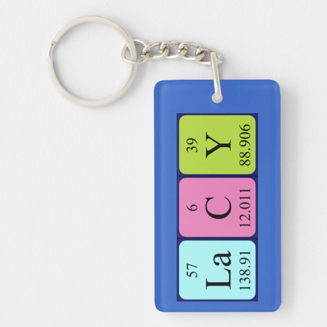 Lacy periodic table name keyring (Front)