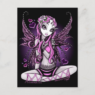 Lacy Pink Fairy Valentine's Day Postcard