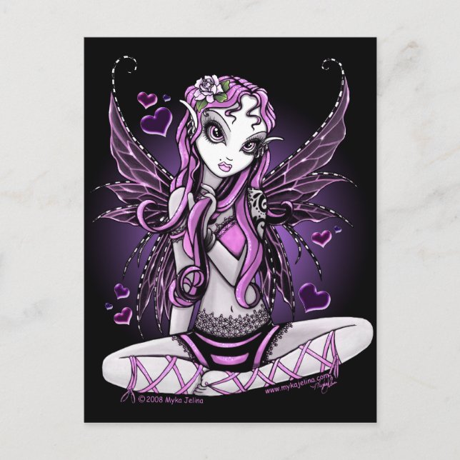 Lacy Pink Fairy Valentine's Day Postcard (Front)