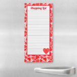 Lacy Red Hearts Personalised Magnetic Notepad<br><div class="desc">Customise this magnetic list for any kind of shopping or to do's. Lacy red hearts design perfect for the Hopelessly Romantic! Artellus Artworks™ features original art and designs which are copyrighted and contain a hidden signature. Artellus Artworks™, Marilynn Flynn, Zazzle and Zazzle Affiliates and Zazzle Referrers are the only authorised...</div>