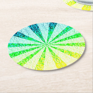 Lacy Sun Burst Round Paper Coaster