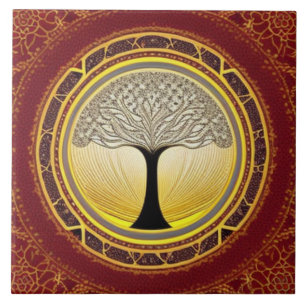 Lacy Tree of Life  Ceramic Tile