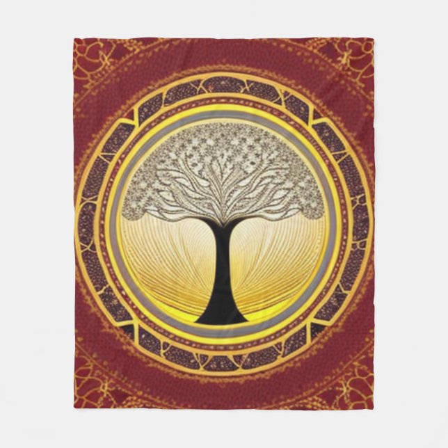 Lacy Tree of Life  Fleece Blanket (Front)