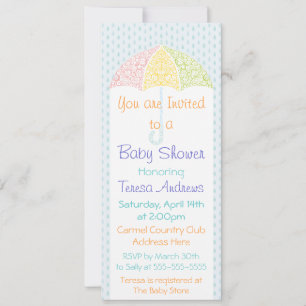 Lacy Umbrella Baby Shower Invitation