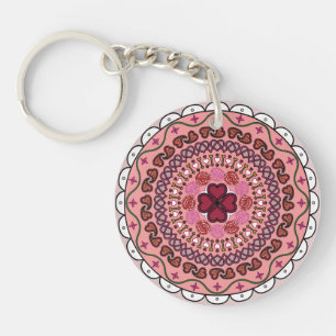 Lacy Valentine's Day Acrylic Keychain