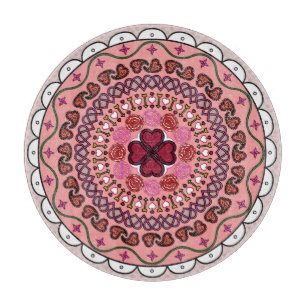 Lacy Valentine's Day Glass Cutting Board