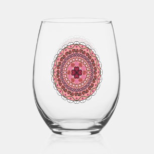 Lacy Valentine's Day Stemless Wine Glass