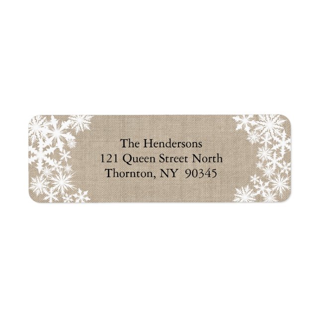 Lacy Winter Holiday Return Address Labels (Front)
