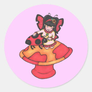Ladbug Fairy Classic Round Sticker