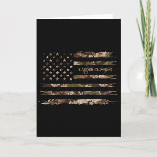Ladder Climbing Sport Fitness Camo Distressed Amer Card