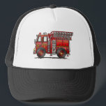 Ladder Fire Truck Firefighter Trucker Hat<br><div class="desc">Little matches the excitement surrounding emergency vehicles! Zazzle is proud to offer this large selection of customisable items with this ladder fire truck image by artist Richard Neuman. His uniquely styled images which combines detail with a touch of whimsy is collected worldwide.</div>