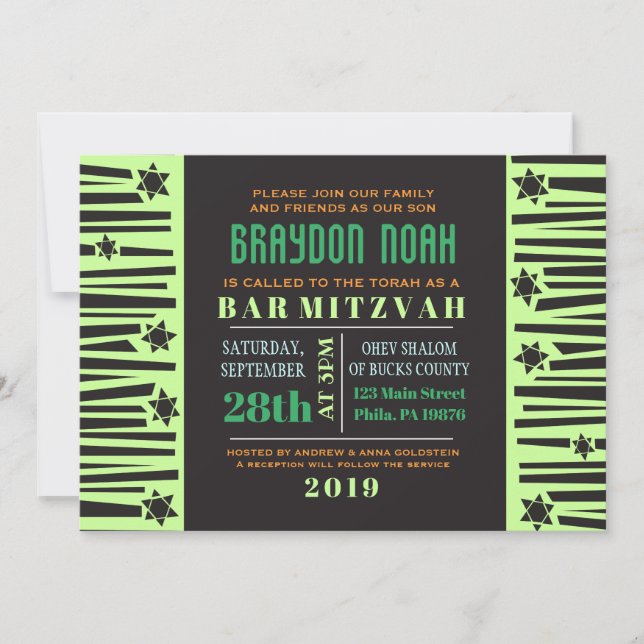 LADDER to the STARS Bar Bat Mitzvah Invitation (Front)