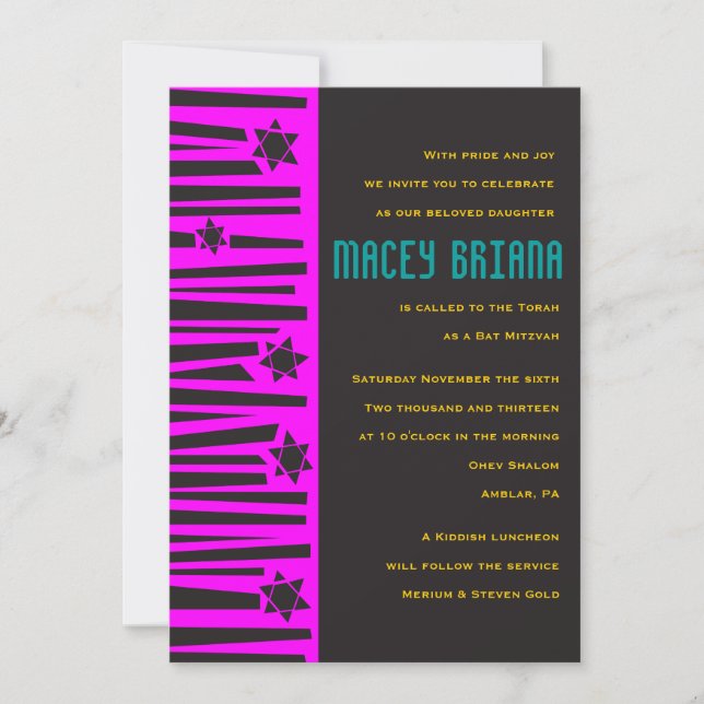 LADDER to the STARS Bar Bat Mitzvah Invitation (Front)