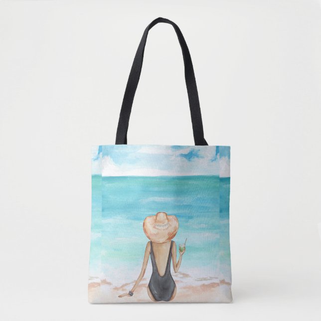 ladie on the beach tote bag (Front)