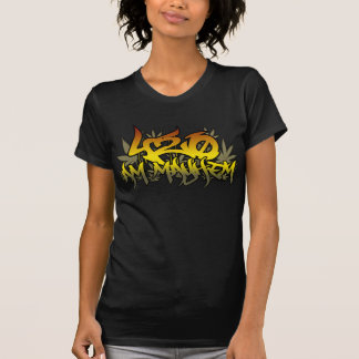 Ladies 420am Mayhem Rasta Weed T-Shirt