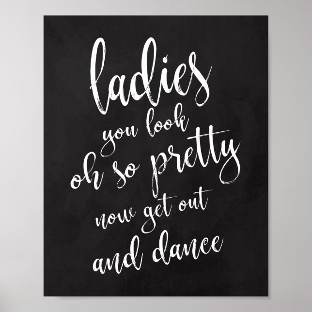 Ladies Bathroom Chalboard 8x10 Wedding Sign (Front)