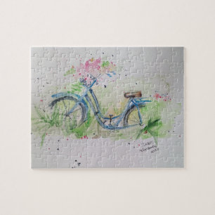 Ladies bicycle in spring field jigsaw puzzle