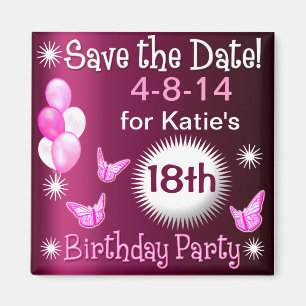 Ladies Birthday Invitation Magnet