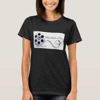 Ladies Black Jersey V-neck T-Shirt