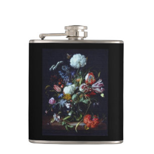 Ladies Bouquet Still Life Hip Flask