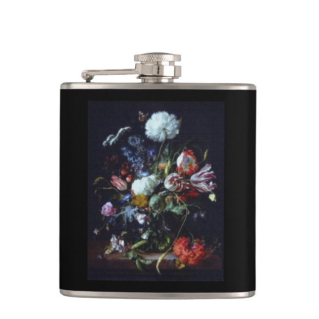 Ladies Bouquet Still Life Hip Flask (Front)