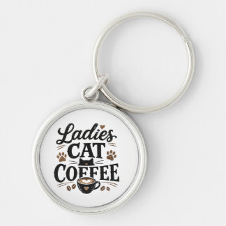 Ladies Cat Coffee Keychain – Cute Cat Lover Gift