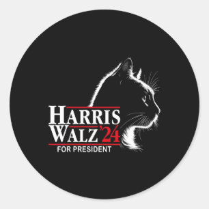 Ladies Cat Harris Wheimer 24 For President Electio Classic Round Sticker