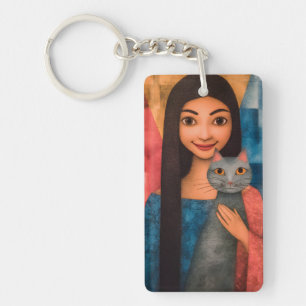 Ladies & Cats – Vintage Portrait Collection 1 Key Ring