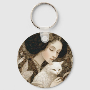 Ladies & Cats – Vintage Portrait Collection 1 Key Ring