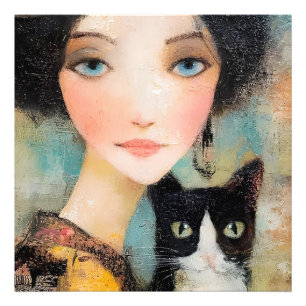 Ladies & Cats – Vintage Portrait Collection 1 Photo Print
