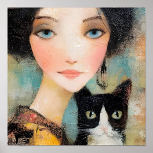 Ladies & Cats – Vintage Portrait Collection 1 Poster