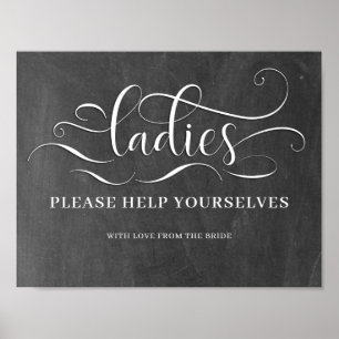Ladies - Chalkboard Wedding Bathroom Sign